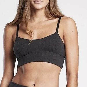 Athleta Well Rested Rib Sleep Bra Black NEW NTW